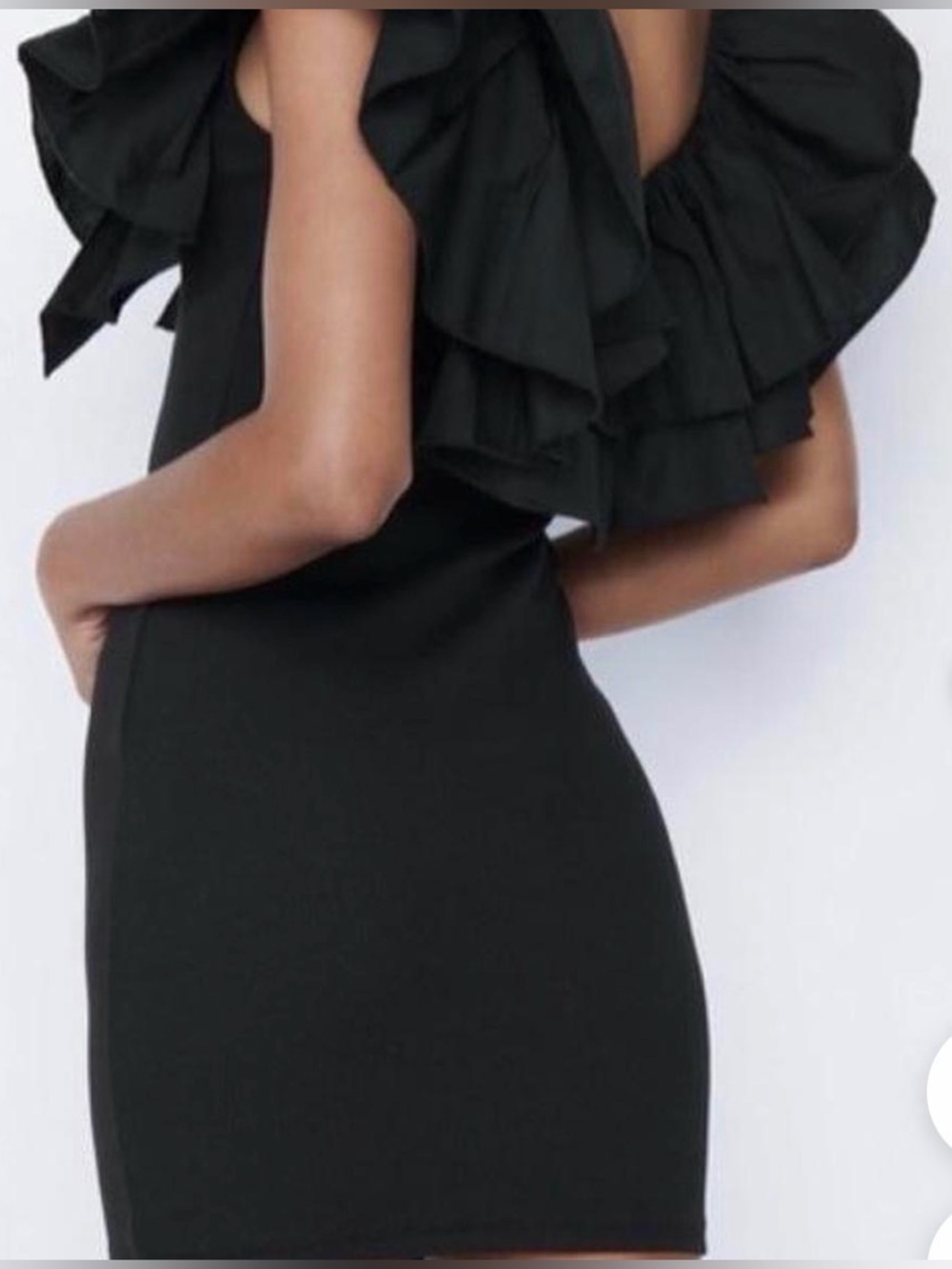Zara Black Ruffle Mini Dress - Picture 6 of 9